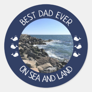 Adesivo Redondo Best Dad Ever Blue Ocean Photo