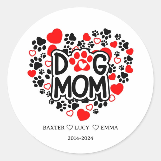 Adesivo Redondo Best Dog Mom Ever | Happy Mother’s Day  (Frente)