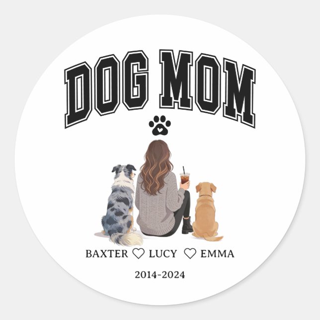 Adesivo Redondo Best Dog Mom Ever | Happy Mother’s Day  (Frente)