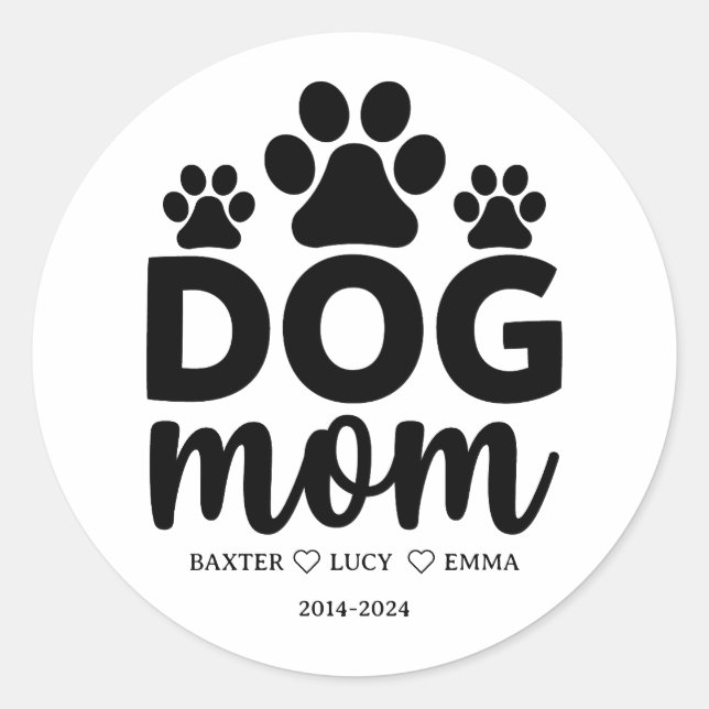 Adesivo Redondo Best Dog Mom Ever | Happy Mother’s Day  (Frente)