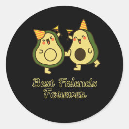 ADESIVO REDONDO BEST FRIENDS FOREVER, FUNNY AVOCADO, FRIENDS DAY