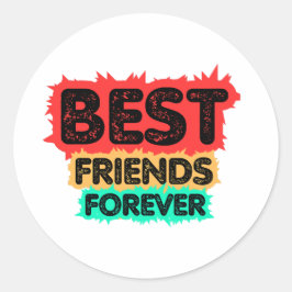 ADESIVO REDONDO BEST FRIENDS FOREVER RETRO FRIENDS, FRIENDSHIP
