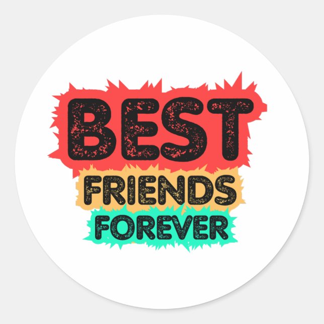 ADESIVO REDONDO BEST FRIENDS FOREVER RETRO FRIENDS, FRIENDSHIP (Frente)