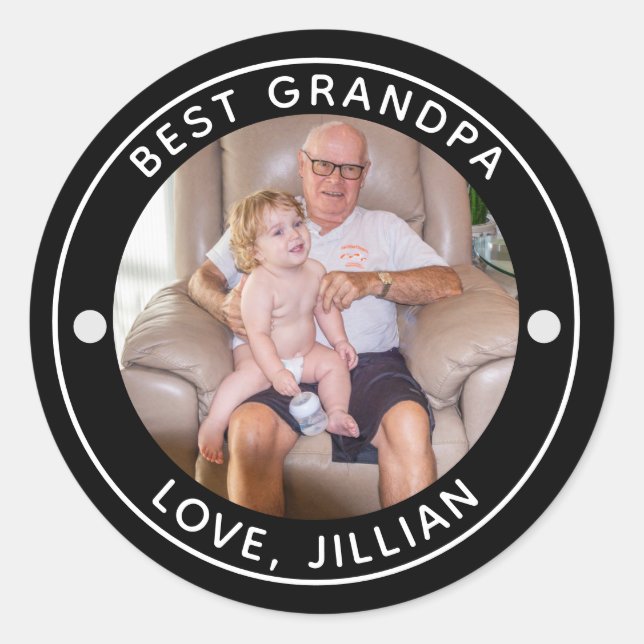 Adesivo Redondo BEST GRANDPA POR PAR Photo Monograma (Frente)