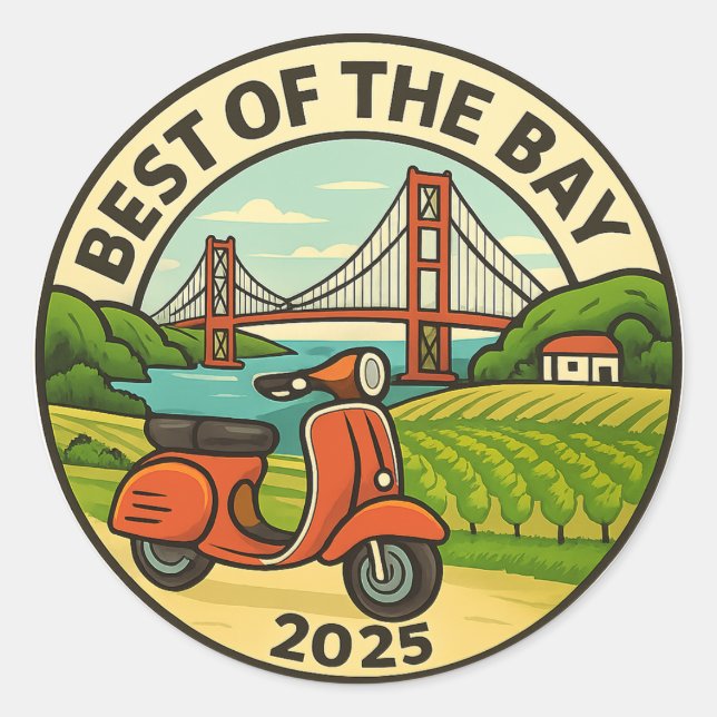 Adesivo Redondo Best of the Bay - Sticker Pack (Frente)