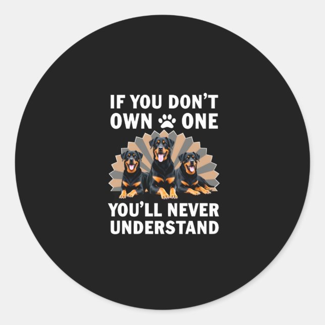 Adesivo Redondo Best Rottweiler Art For Men Women Kids Rottie Rott (Frente)