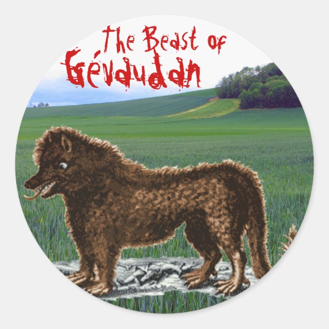 Adesivo Redondo Besta de Gévaudan Sticker (Frente)