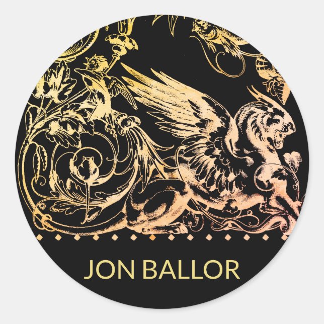 Adesivo Redondo Besta de Griffin Mítica (Frente)