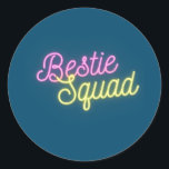 Adesivo Redondo Bestie Squad Best Friends Forever<br><div class="desc">Bestie Squad Best Friends Forever Gift. Perfect gift for your dad,  mom,  papa,  men,  women,  friend and family members on Thanksgiving Day,  Christmas Day,  Mothers Day,  Fathers Day,  4th of July,  1776 Independent day,  Veterans Day,  Halloween Day,  Patrick's Day</div>