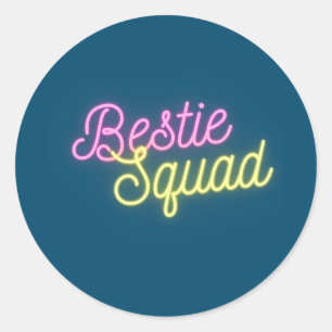 Adesivo Redondo Bestie Squad Best Friends Forever