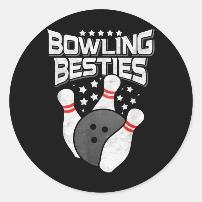Adesivo Redondo Besties de boliche (Frente)