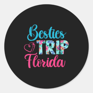Adesivo Redondo Besties Trip Florida Férias Correspondendo ao melh