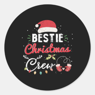 Adesivo Redondo Bestit Christmas Crew Melhor Amigo Correspondente