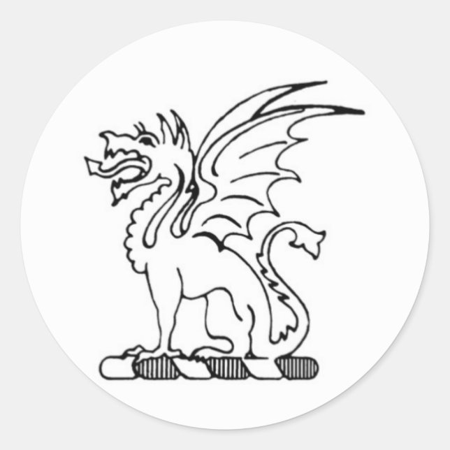 Adesivo Redondo Beta Theta Pi Dragon Sticker (Frente)