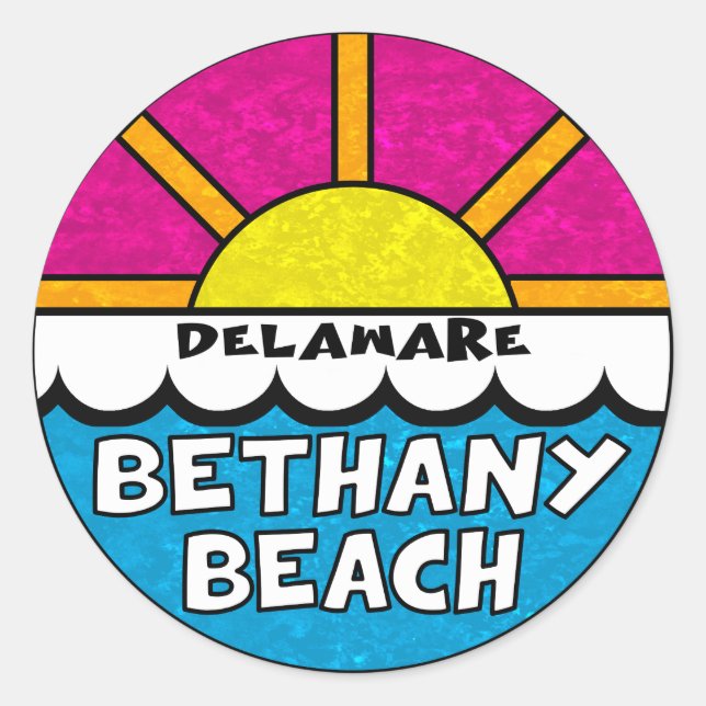 Adesivo Redondo Bethany Beach Delaware (Frente)