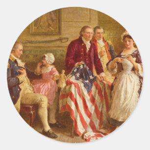 Adesivo Redondo Betsy Ross 1777, por Jean Leon Gerome Ferris