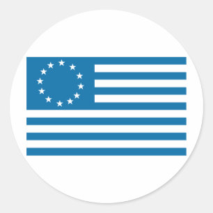 Adesivo Redondo Betsy Ross Flag - Blue