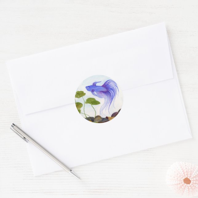 Adesivo Redondo Betta Fish (Envelope)