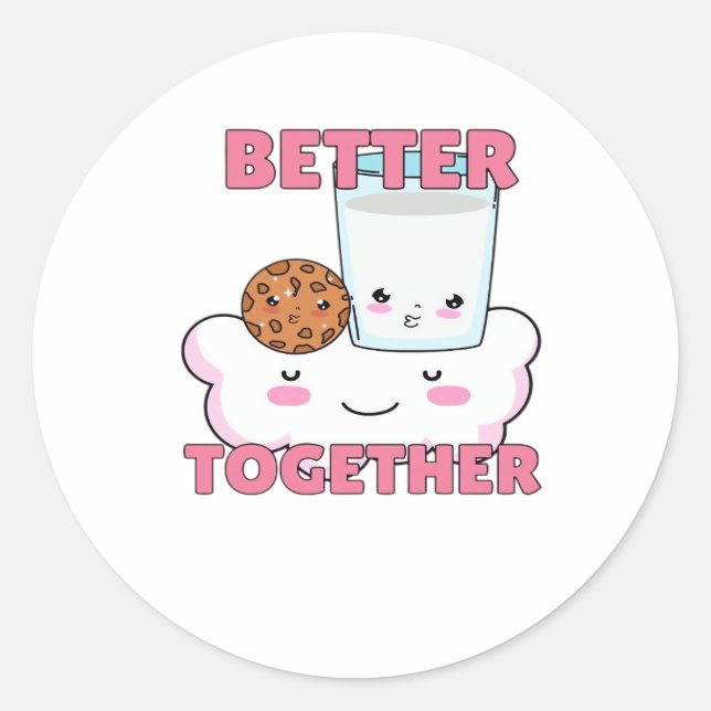 Adesivo Redondo Better Together Chocolate Chip Cookie and Milk Pla (Frente)