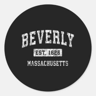 Adesivo Redondo Beverly Massachusetts Mãe Estabeleceu Esporte