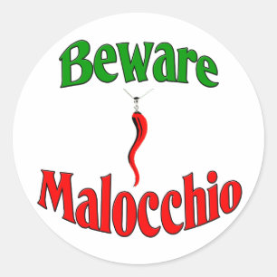 Adesivo Redondo Beware o Malocchio (o olho mau)