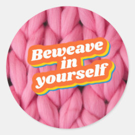 Adesivo Redondo Beweave No Seu Autocolante