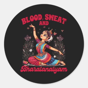 Adesivo Redondo Bharatanatyam Dançando Sangue Indiano Um Suor E Bh