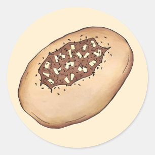 Adesivo Redondo Bialy Jewish Bakery Onion Bread Polônia Comida Pol