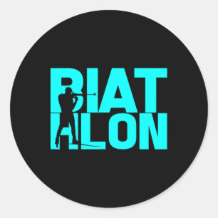 Adesivo Redondo Biathlon Biathlett Sapatando Para Homens Mulheres 