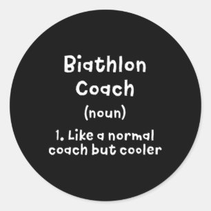 Adesivo Redondo Biathlon Coach Definição Engraçado Biathlete Humor
