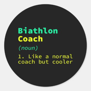 Adesivo Redondo Biathlon Coach Definition Funny Biathlete Humor 11