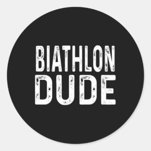 Adesivo Redondo Biathlon Dude Distressou Sprint Perseguit Relay Tr