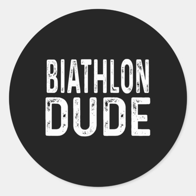 Adesivo Redondo Biathlon Dude Distressou Sprint Perseguit Relay Tr (Frente)