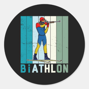 Adesivo Redondo Biathlon Ski Skier Cross-country Ski Trail 6