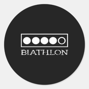 Adesivo Redondo Biathlon Target Shoting Sport Biathlete Skiing Co