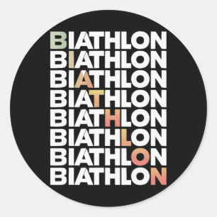 Adesivo Redondo Biathlon Winter Sports Skifle Sapatando Biath