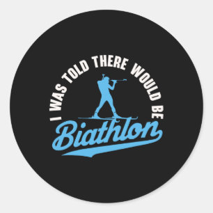 Adesivo Redondo Biathlon Winter Sports Skifle Sapatando Biath