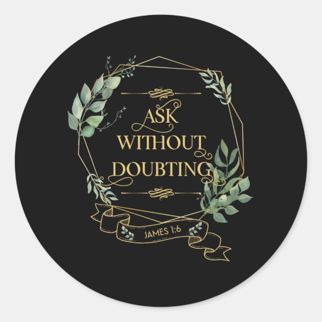 Adesivo Redondo Bíblia Cristã Verse Eucalyptus Folaves (Frente)