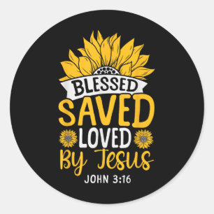 Adesivo Redondo Bíblia Cristã Verse Fé Deus Flor John 3_16 B