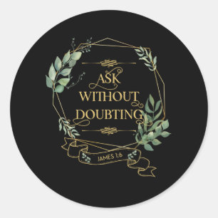 Adesivo Redondo Bíblia Cristã Verso Eucalipto Folhas