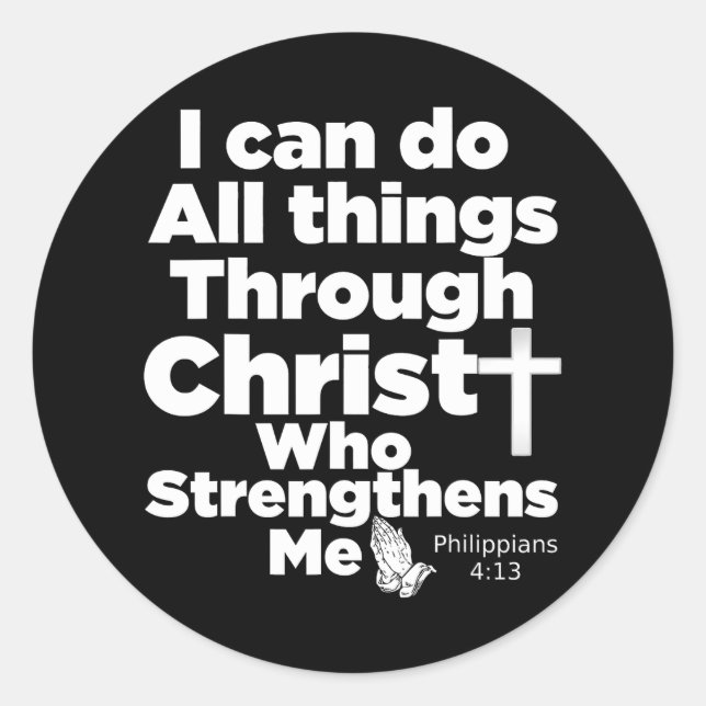 Adesivo Redondo Bíblia Cristã Verso Jesus Cristo Deus (Frente)