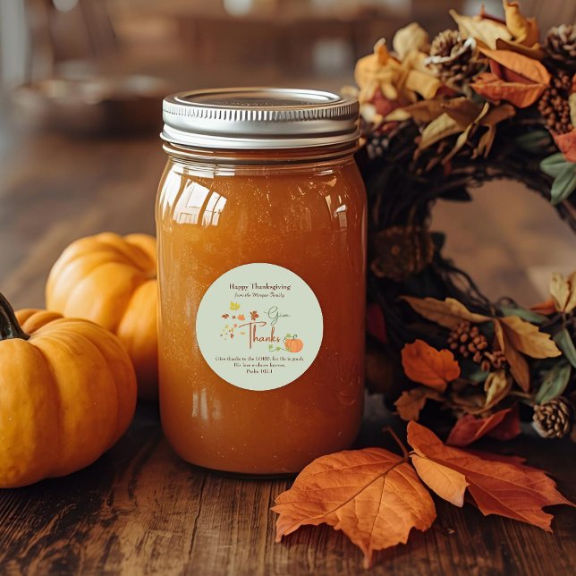 Adesivo Redondo Bíblia de Ação de Graças Cristã Verse | Favorecer  (Criador carregado)