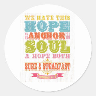 Adesivo Redondo Bíblia Escritural Cristã Verso - Hebraico 6:19