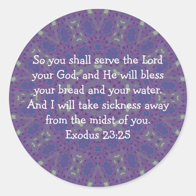 Adesivo Redondo Bíblia Versa Escritura de Reparo Cotação Êxodo 23: (Frente)