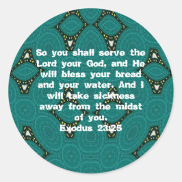 Adesivo Redondo Bíblia Versa Escritura de Reparo Cotação Êxodo 23: