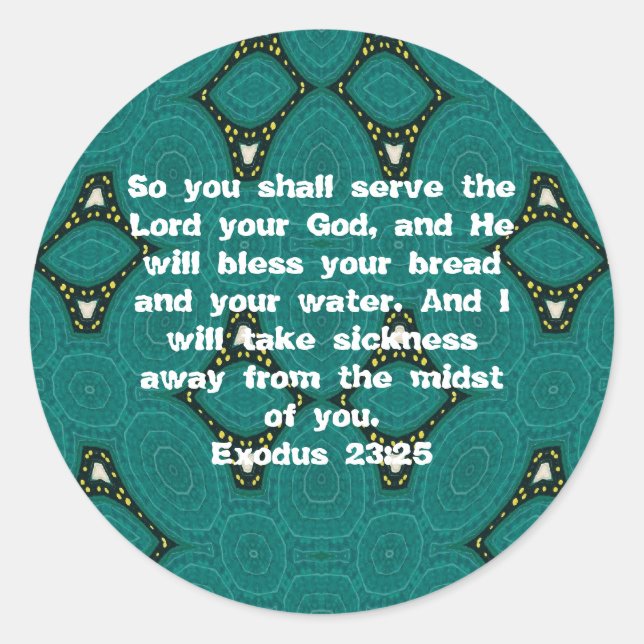 Adesivo Redondo Bíblia Versa Escritura de Reparo Cotação Êxodo 23: