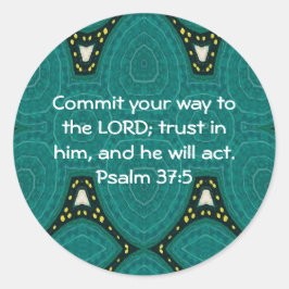 Adesivo Redondo Bíblia Versa Escrituras Motivacionais Psalm 37:5