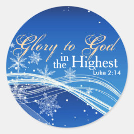 Adesivo Redondo Bíblia Verse Luke 2:14 Glória a Deus Stickers