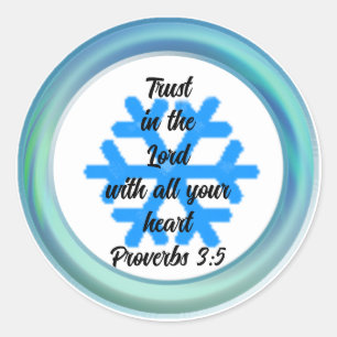 Adesivo Redondo Bíblia Verse Proverbs 3:5 Trust Round Sticker