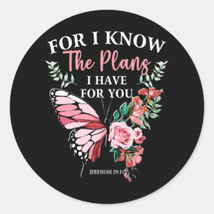 Adesivo Redondo Bíblia Verso Eu Sei Os Planos Que Tenho Para Você 